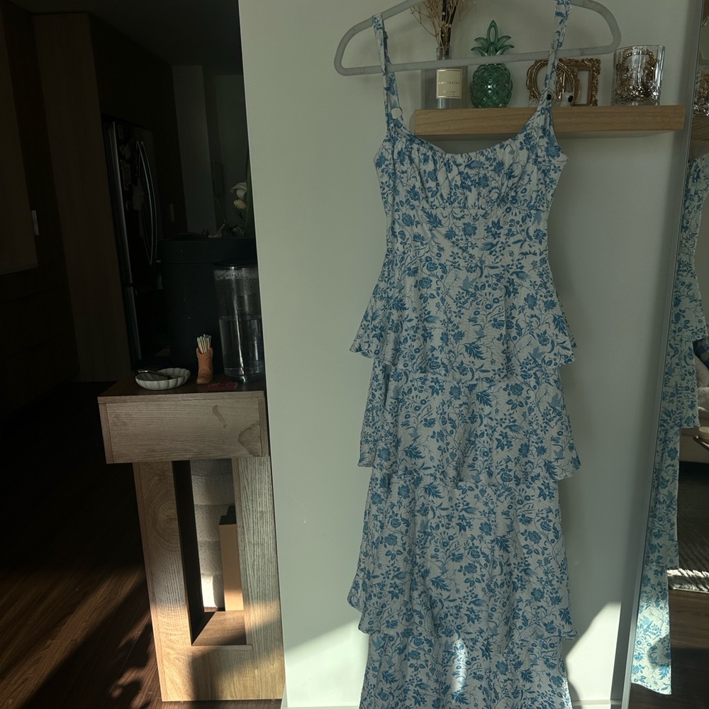 Floral Blue Maxi Dress